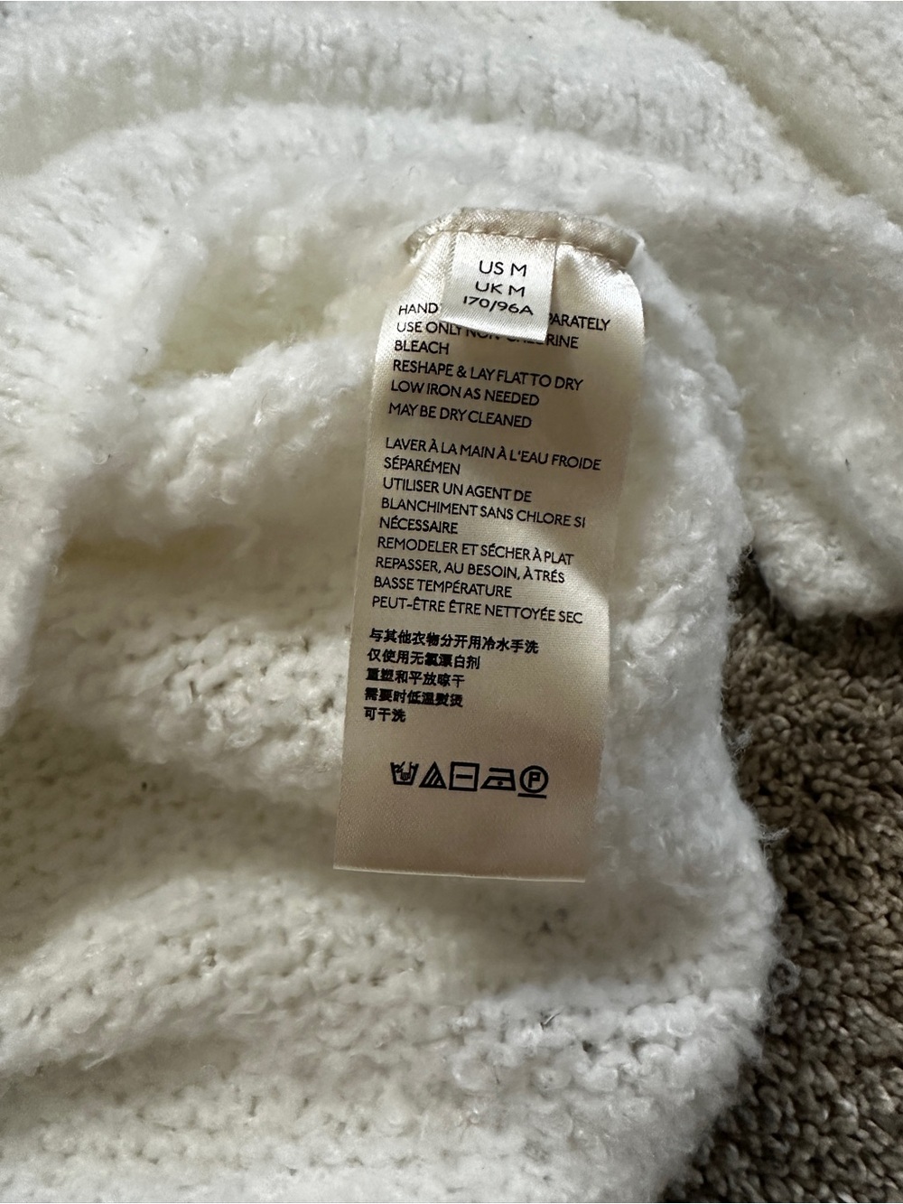 #169 Free People white Cowl Turtleneck Sweater - Picture 15 of 16